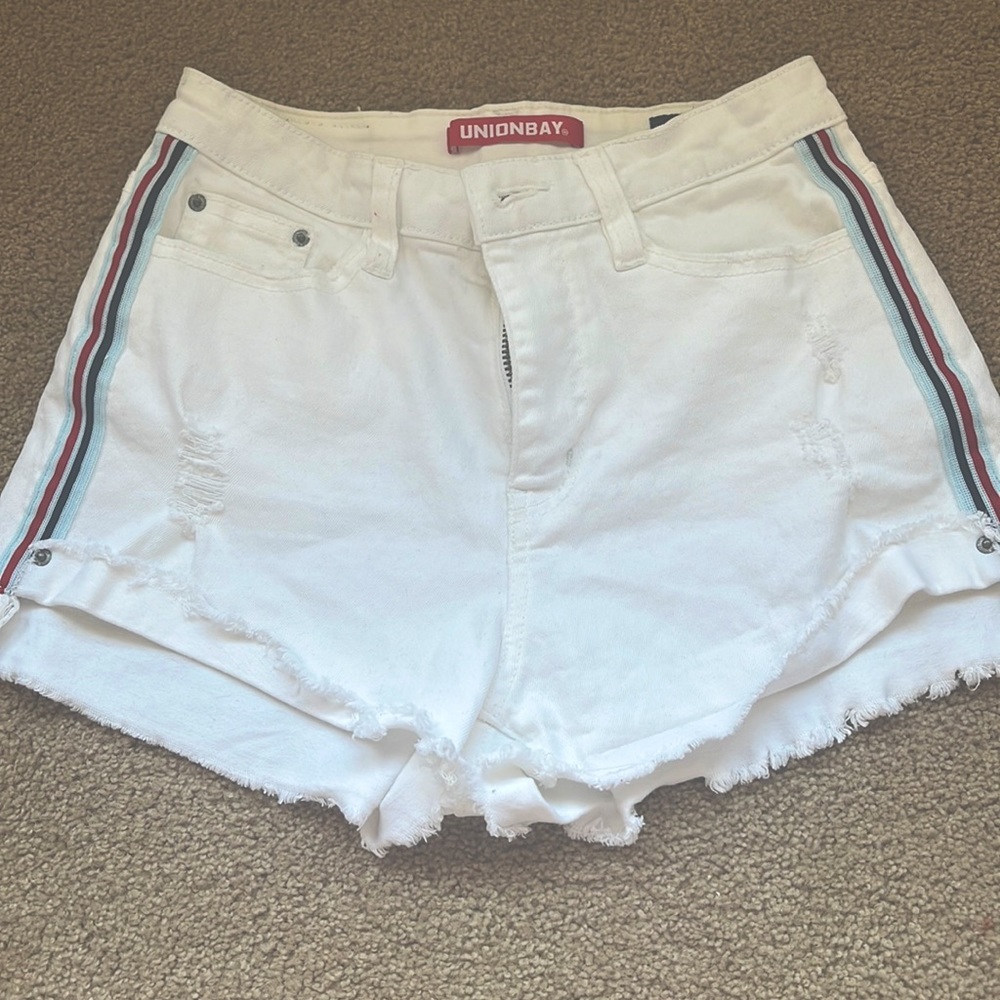 unionbay white jean shorts